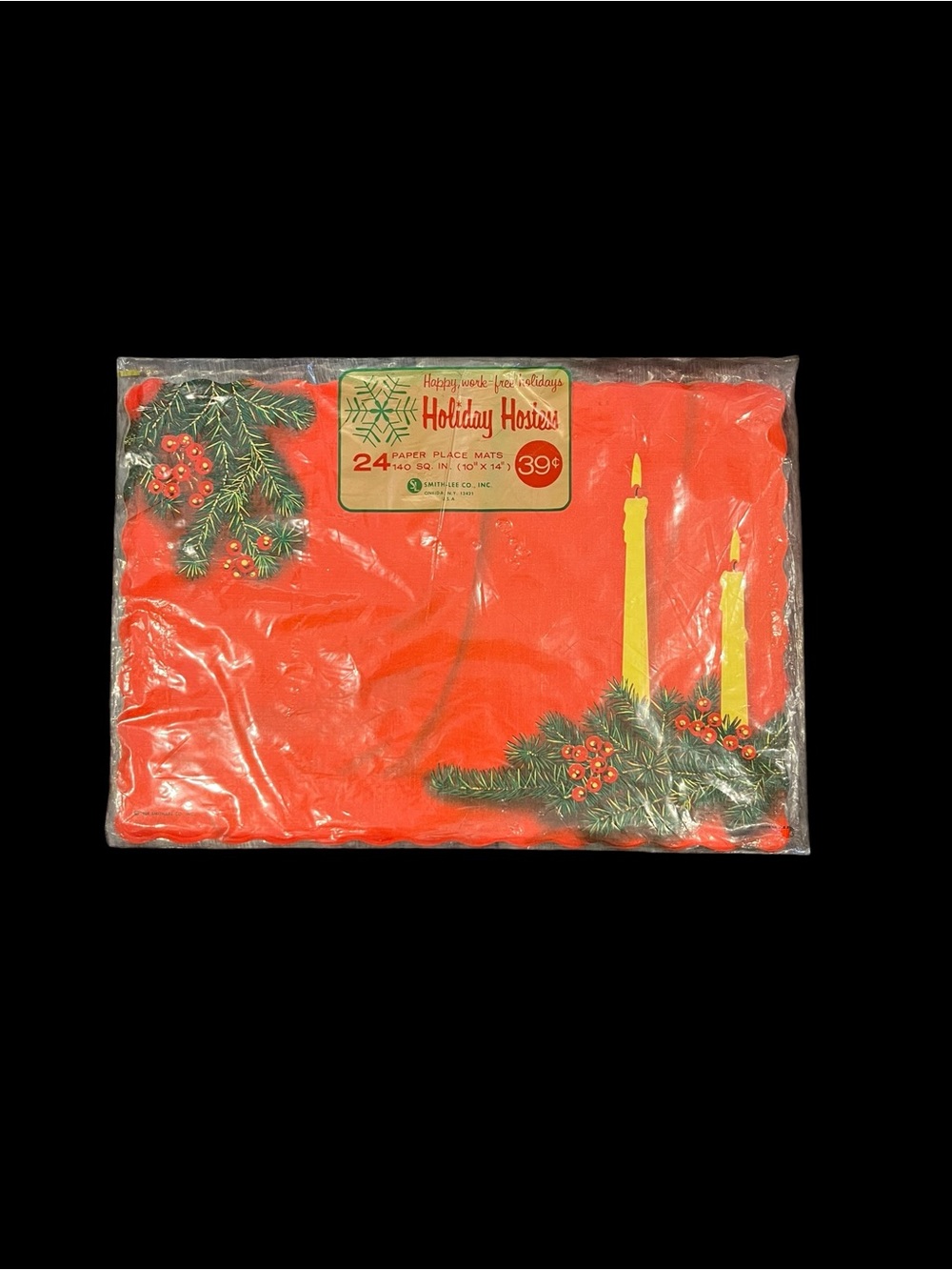 Vintage Holiday Hostess 1959  Christmas Paper Placemats Smith-Lee Set of 24 NEW